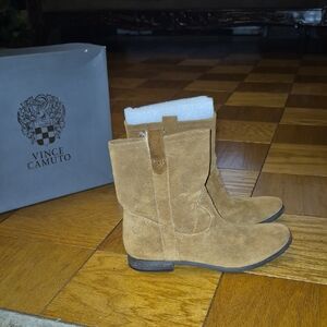 Vince Camuto Camel Suede Ankle Boots